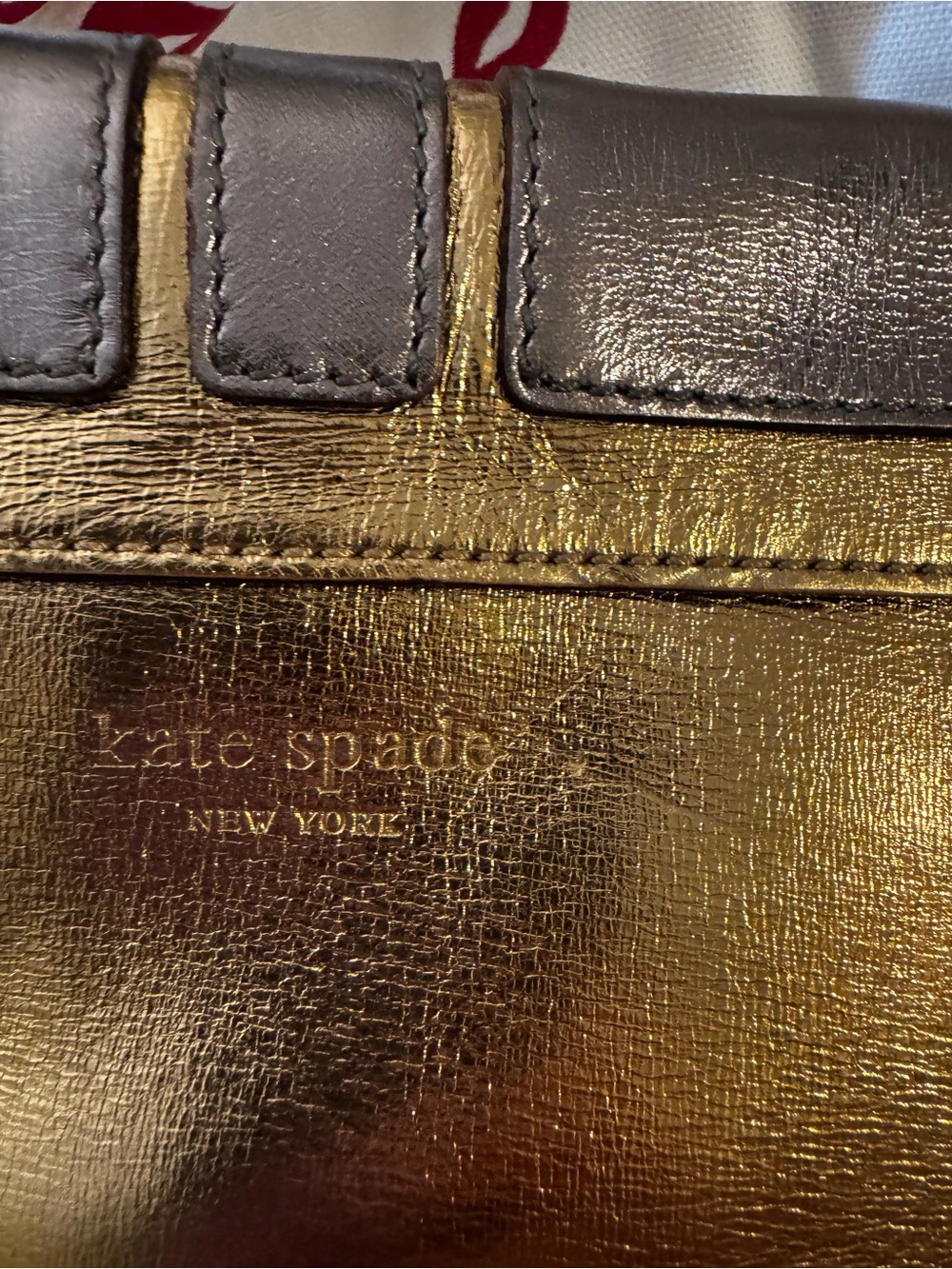 Vintage Kate Spade gold and copper Sutton Metallic leather disco shiny Y2K Rare - Picture 4 of 11